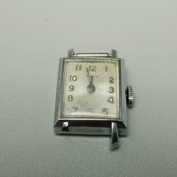 Vintage Timex Mechanical Chrome Plated Watch Face, AS IS Not Working Broken - Picture 3 of 9